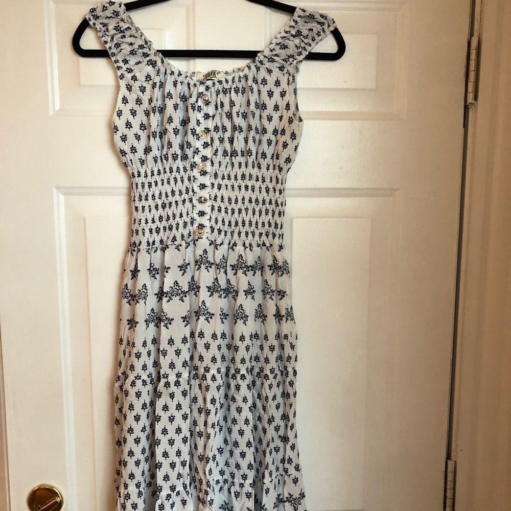 Blue and White Midi Dress